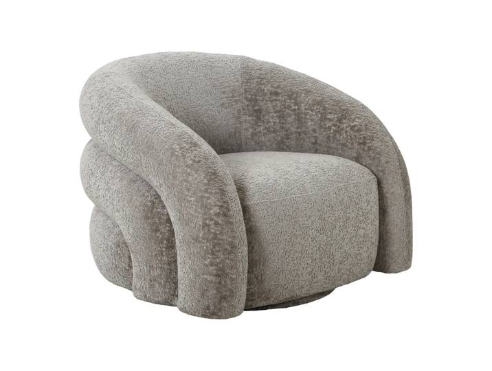 Designer Sofa-Sessel Korfu mit Drehfunktion in Sand Bouclé - Sand - Bouclé - Luxusbetten24