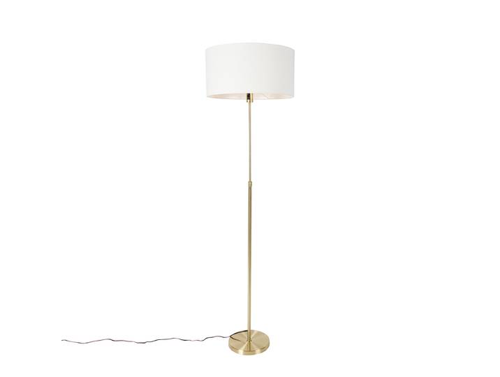 Lampadaire réglable doré avec abat-jour blanc 50 cm - Parte