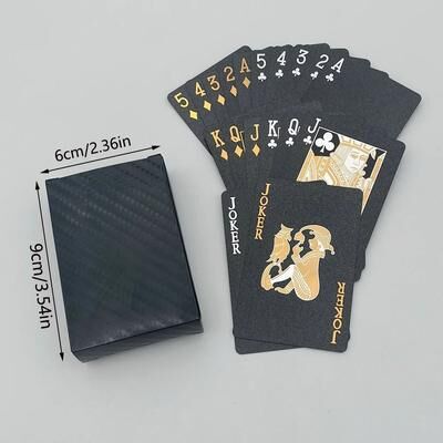 Uplift Picks Black Gold Waterproof Playing Cards Luxury Poker Deck Gift Set black Grid