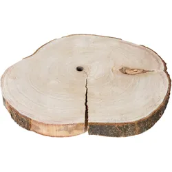 Holzscheiben Untersetzer Naturrand - Paulownia Holz Deko-Element - 31x31x3cm - Unikat schützt Tisch vor Flecken & Kratzern