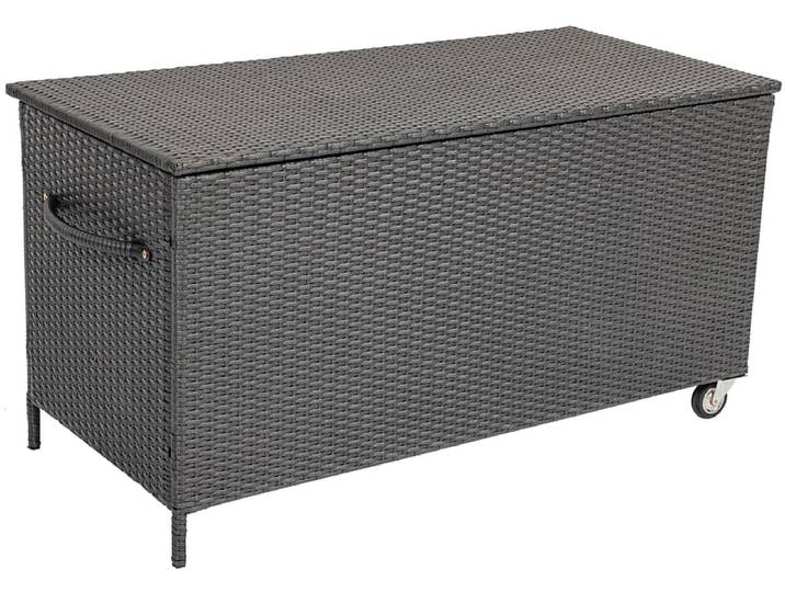 Gartentruhe BOX 1 klapptür(en) rattan synthetisch schwarz