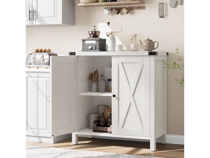GarveeMore Sideboard 76x40x80cm Küchenschrank Flexibler Einlegeboden Verstärkte Eckkonstruktion Doppeltüren