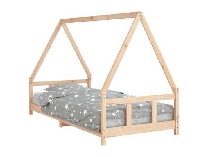 FDSAQOPT 90x200 cm Massivholz Kiefer Hausbett Gestell Massives Kiefernholz, Holzlatten für Stabilität, Hausbett-Design, niedrige Einstiegshöhe, Matratze nicht enthalten