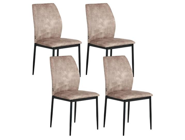 ESSZIMMERSTUHL 4er-Set Stoff Taupe Rocheport