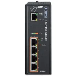 Planet IPOE-E174 (4 Ports), Netzwerk Switch, Blau
