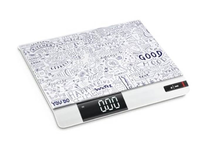 Kern & Sohn Design-Küchenwaage FGE 10K-3S05 (Wägebereich: 15 kg, Ablesbarkeit: 1 g, Wägeplatte aus Sicherheitsglas, Gummifüße, kontrastreiches Display, AUTO-OFF Funktion)