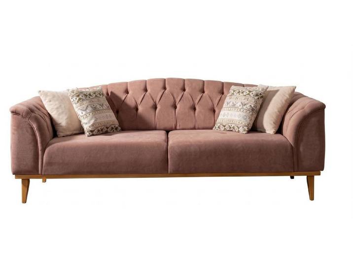 Xlmoebel 3-Sitzer Braunes weiches 3-Sitzer-Sofa Designer-Sofa Stoffsofa Wohnzimmer, 1 Teile, Einfarbig