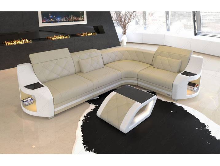 Ecksofa Genua L-Form in Leder