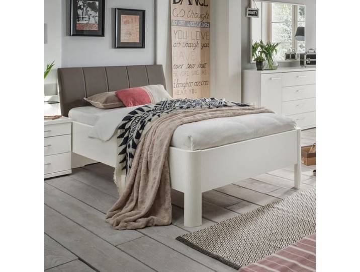 Bett Castelli Komfort 140x200cm Weiß modern, höhenverstellbar