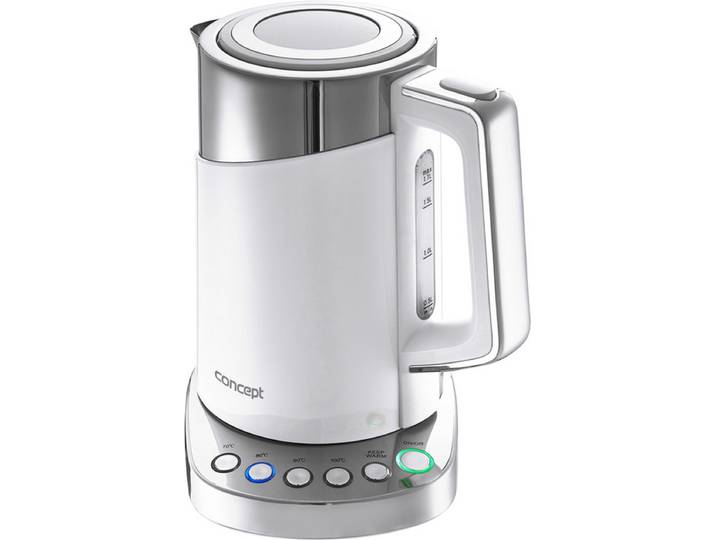 Concept RK3170 waterkoker 1\,7 l 2200 W Roestvrijstaal\, Wit
