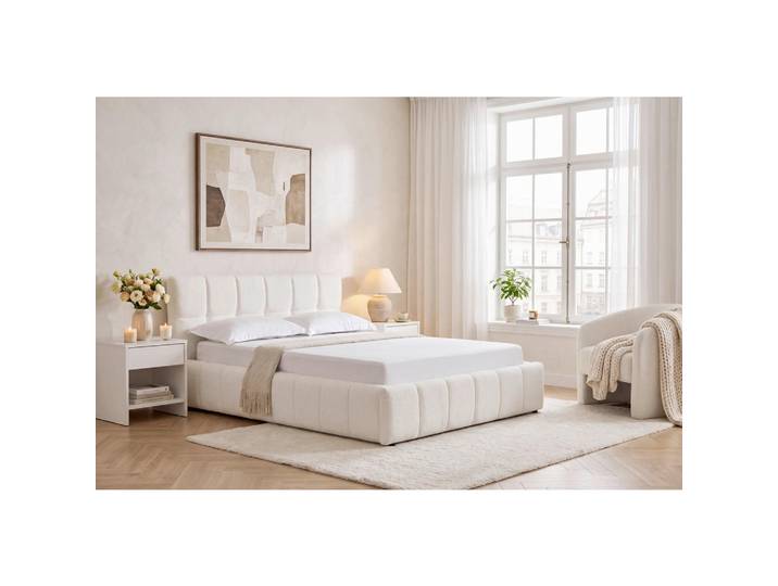 Livetastic Polsterbett, Creme, Kunststoff, Pappel,Pappel, Sperrholz,Sperrholz, 140x200 cm, gepolstertes Kopfteil, Stoffauswahl, in verschiedenen Größen erhältlich, Schlafzimmer, Betten, Polsterbetten
