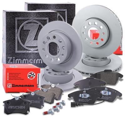 Zimmermann Bremsscheiben+Beläge Vorne+Hinten [Hersteller-Nr. 10702143] für Seat, VW, Audi, Skoda