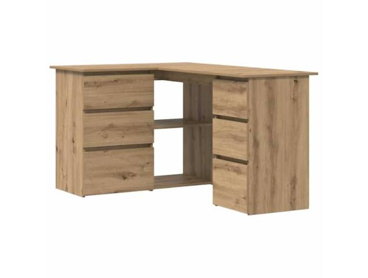 GKHPYURE Eckschreibtisch Eiche Handwerk 145 x 100 x 76 cm Spanplatte Glatte Spanplatte, robust und stabil, 2 Einlegeböden pro Tag, Kapazität 60 kg, Wandbefestigung inklusive