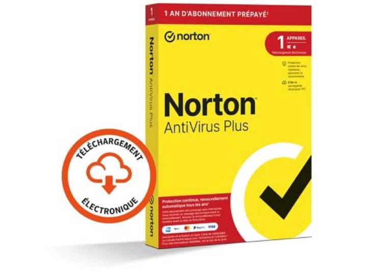 Norton - Logiciel Antivirus Et Optimisation Antivirus Plus 2go 1 Poste