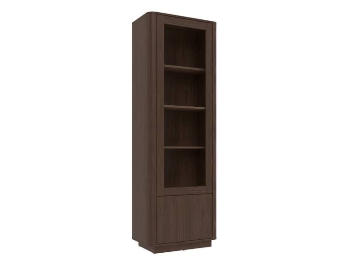 Mid.you Vitrine, Kaschmir, 3 Fächer, 200.5x67x40 cm, stehend, Beleuchtung, Wohnzimmer, Wohnwände, Vitrinenschränke