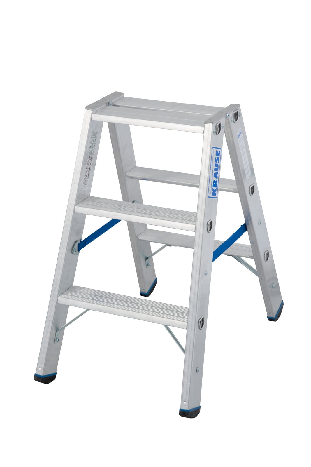 Krause trap met dubbele leuning, aluminium, 2x3 treden, model 124715