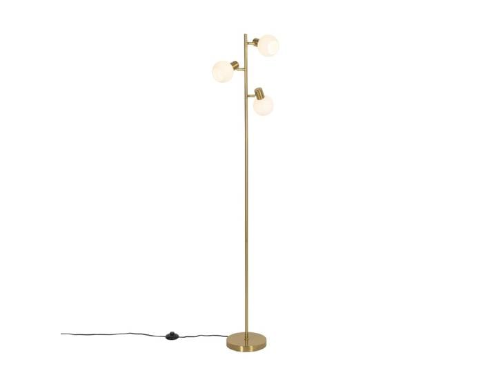 Lampadaire doré verre opale 3 lumières orientable