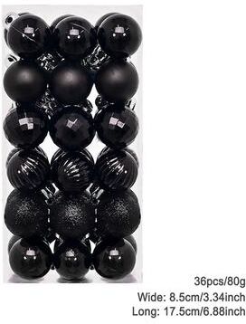 Modern Mode Marketplace Plating Glossy Decorative Christmas Balls Set Box, Balls Christmas Tree Pendant, Holiday New Year Party Decor 2