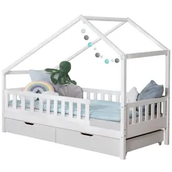 Hausbett Lou ca. 100x200 cm Holz Weiß