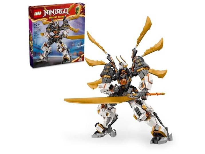 Lego NINJAGO Cole's Titan Dragon Mech Abenteuer Spielzeug für Jungen und Mädchen, Ninja Spielzeug, Spielset mit 1 Ninja Minifigur, NINJAGO Mech mit Drachenflügeln 71821