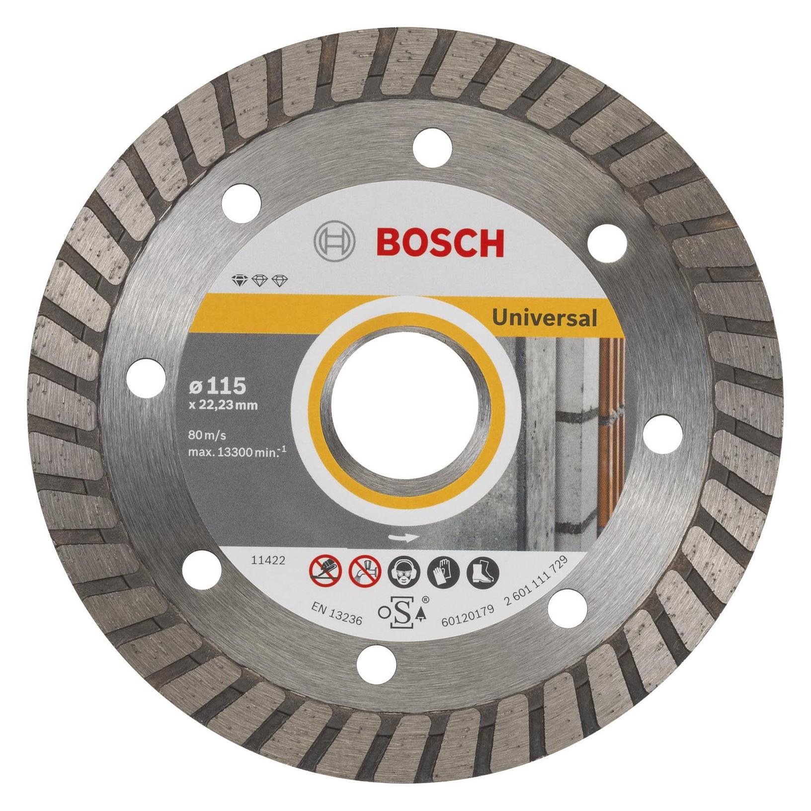 Bosch Professional Zubehör Diamanttrennscheibe Standard for Universal Turbo, 115x22,23x2x10 mm, 10er-Pack (2608603249)