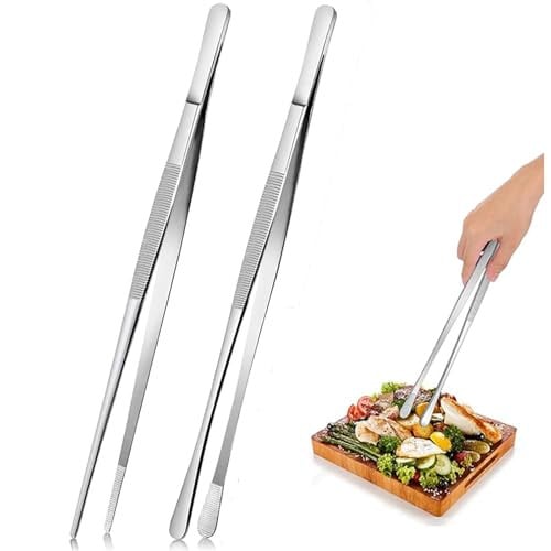 Set van 2 professionele keukenpincetten van roestvrij staal, 30 cm