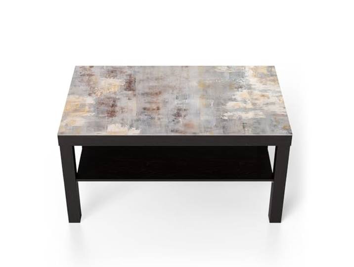 DEQORI Glastisch schwarz groß 90x50 cm Motiv Verwitterte Eleganz ausgefallener Beistelltisch aus Glas Hochglanz Couchtisch fürs Wohnzimmer moderner Couch Tisch mit Design