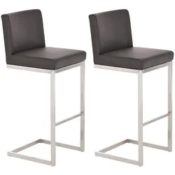 CLP 2er Set Barhocker Paros Kunstleder - Farbe: braun