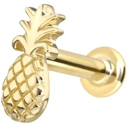 14 Karat Gold Labret mit Innengewinde ANANAS