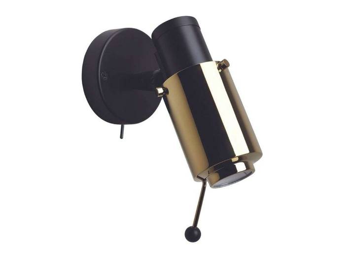 Spot LED Biny avec interrupteur & et tige noir/or - DCW - Métal