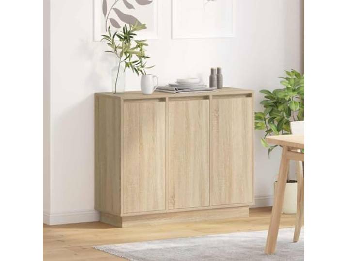 HEFZGDB Modernes Sideboard mit LED Licht für Esszimmer, LED Sideboard mit Beleuchtung für Moderne Wohnräume, minimalistisches mit integrierter Beleuchtung aus Holzwerkstoff
