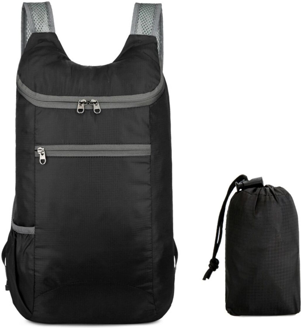 INF Sac à dos pliable en tissu Oxford déperlant, léger, capacité 20-35 l et deux bretelles