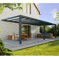 Palram - Canopia Aluminium Terrassenüberdachung Stockholm | Anthrazit | 341x810x324 cm - Anthrazit