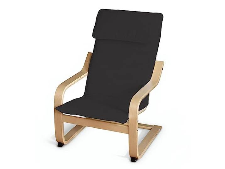 Dekoria Fire Retardant IKEA POÄNG Fauteuil pour Enfant – Gris Graphite avec Une Touche de Marron