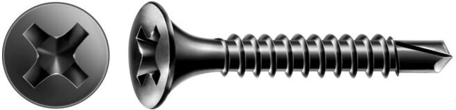Spax GIX-D Tête trompette 3,5 x 25 H2 Pointe de forage phosphatée (1991170350255)