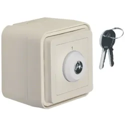 Hager W.1 - Schlüssel-Schalter, 2-polig, Aufdruck '1', 10 A, 240 V~, IP55, polarweiß