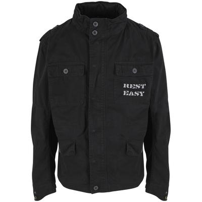 Langmantel MISTERTEE "MisterTee See You Soon Britannia Jacket", Herren, Gr. XXL, schwarz, 100% Baumwolle, Mäntel
