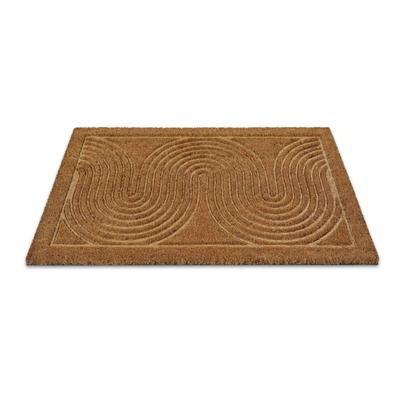 Fußmatte WECON HOME "Retro Flow", beige (natur), B:45cm H:14mm L:75cm, Kokos, Teppiche, Fußmatte, Kokos, pflegeleicht, rutschfest, Retro Design, Schmutzfangmatte