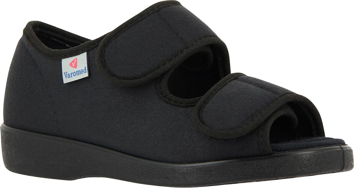 Sandale, Damen, Gr. 46, schwarz, Polyester, Schuhe Sandale