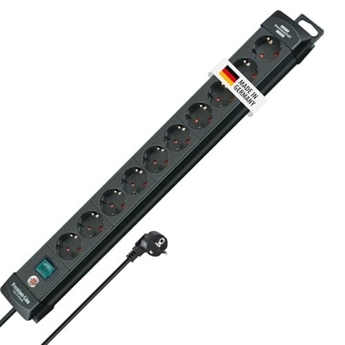 Brennenstuhl Premium-Line 10-voudige stekkerdoos met schakelaar en 3 meter kabel, zwart