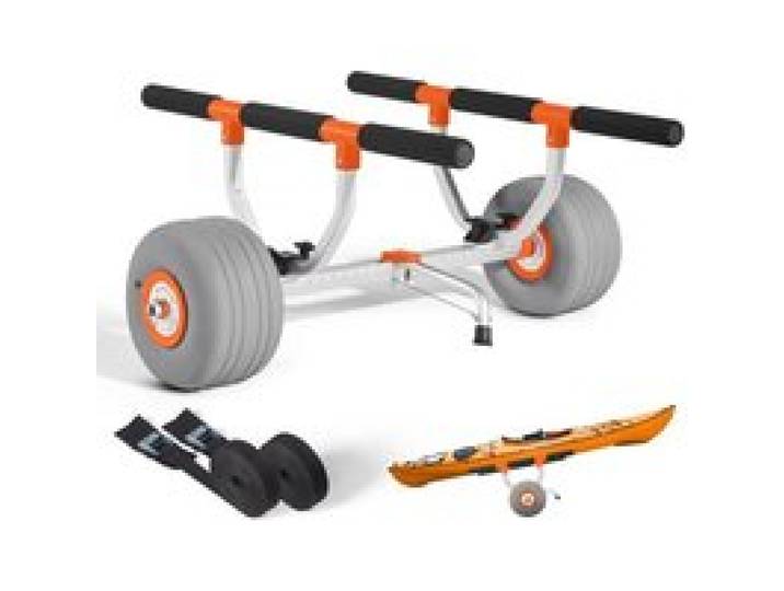 VEVOR Kajakwagen, 158 kg, Kanuwagen mit 30,5 cm aufblasbare PU-Reifen & Spanngurt, Bootswagen zum Transportieren von Kajaks, Kanus, Paddleboards, Jon-Booten, Wassersportgeräte, 810x990x570 mm