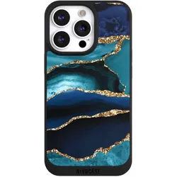 Nivocase Handyhülle für Apple iPhone 13 Pro Hülle NIVOpure Case Schwarz Glitzer Look Marmor Trends (Apple iPhone 13 Pro), Smartphone Hülle, Schwarz