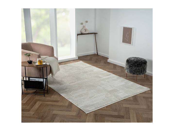 Kurzflorteppich Beige 160 x 230cm Mischgewebe