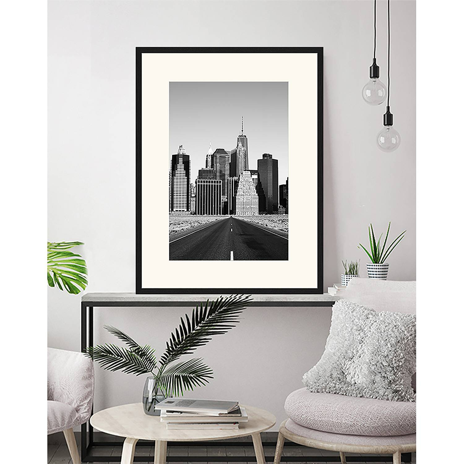 home24 Road To Success Frame, zwart, gelakt massief beukenhout en plexiglas, B: 63 cm, H: 83 cm