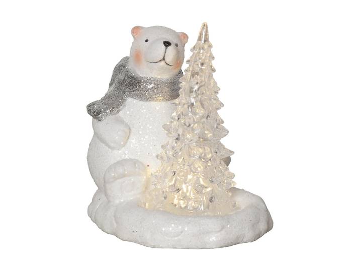 Weihnachtsfigur Star Trading LED-Figur Polare, 14 cm , weiß, neutral, B/H/T: 14cm x 14cm x 10cm, Dekofiguren, Weihnachtsfigur