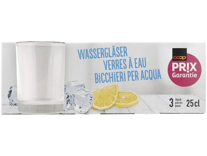 Prix Garantie Wassergläser 25cl 3 Stück
