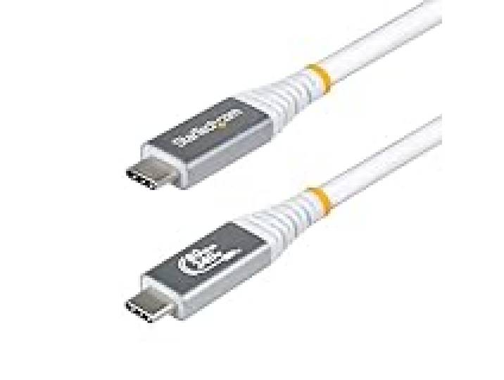 StarTech Câble USB4 USB-C 1,5m, 80Gbps, 240W PD, 8K 120Hz DP2.1, Blanc