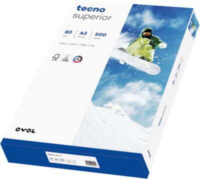 Kopierpapier tecno superior, DIN A3, 80 g/m², hochweiß, 2500 Blatt
