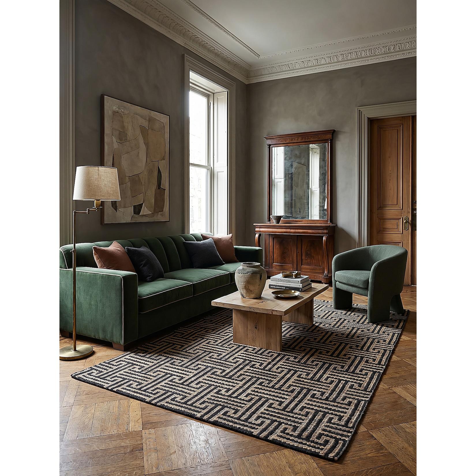 Teppich geometrisch Natur-Schwarz 120 x 170 cm - CROFT Kadima Design