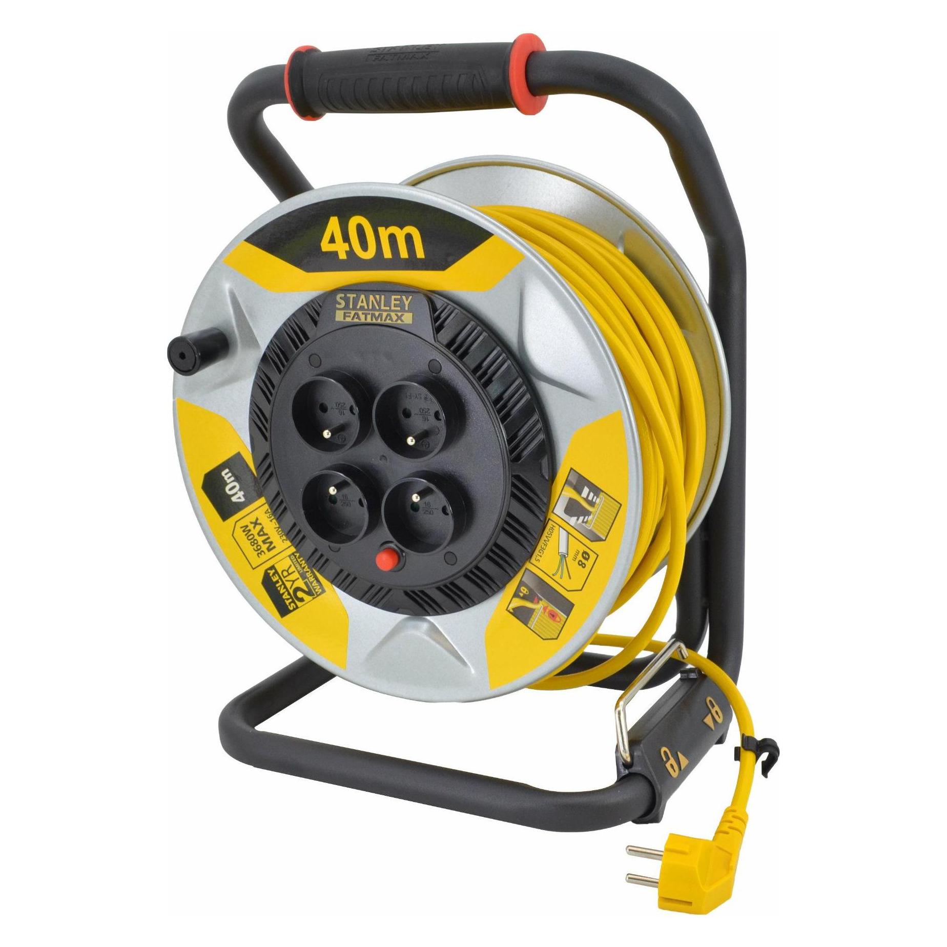 Stanley STANLEY-REEL VERLÄNGERUNGSKABEL 40m 3x1.5mm 16A IP20 (40 m, 1.50 mm²) (ST-SXECDM2RBVE)
